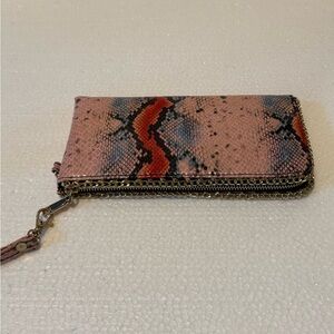 Stylish Pink and Black Snake Print Women's Wallet
